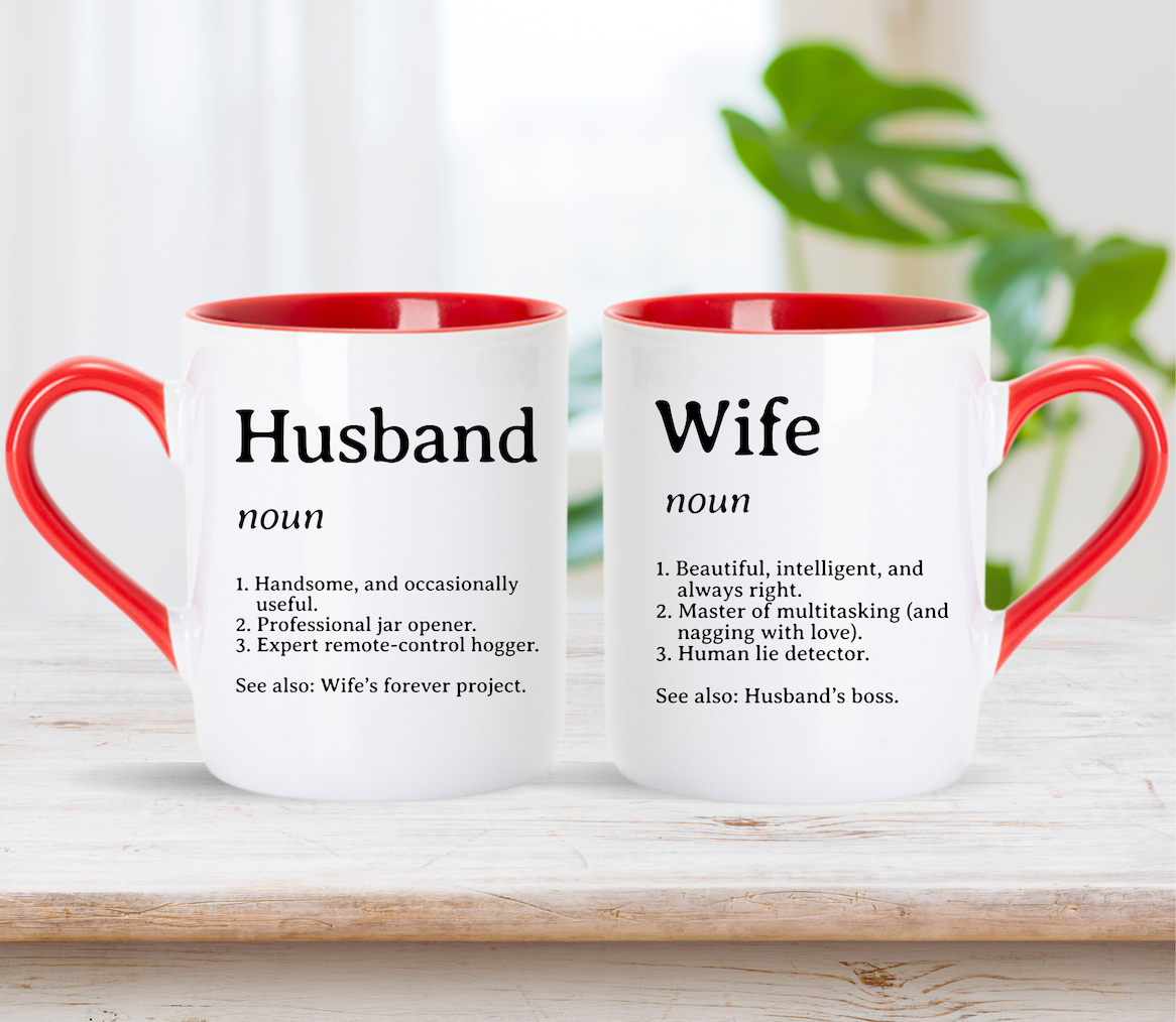 Custom Definition Husband and Wife Dictionary mug