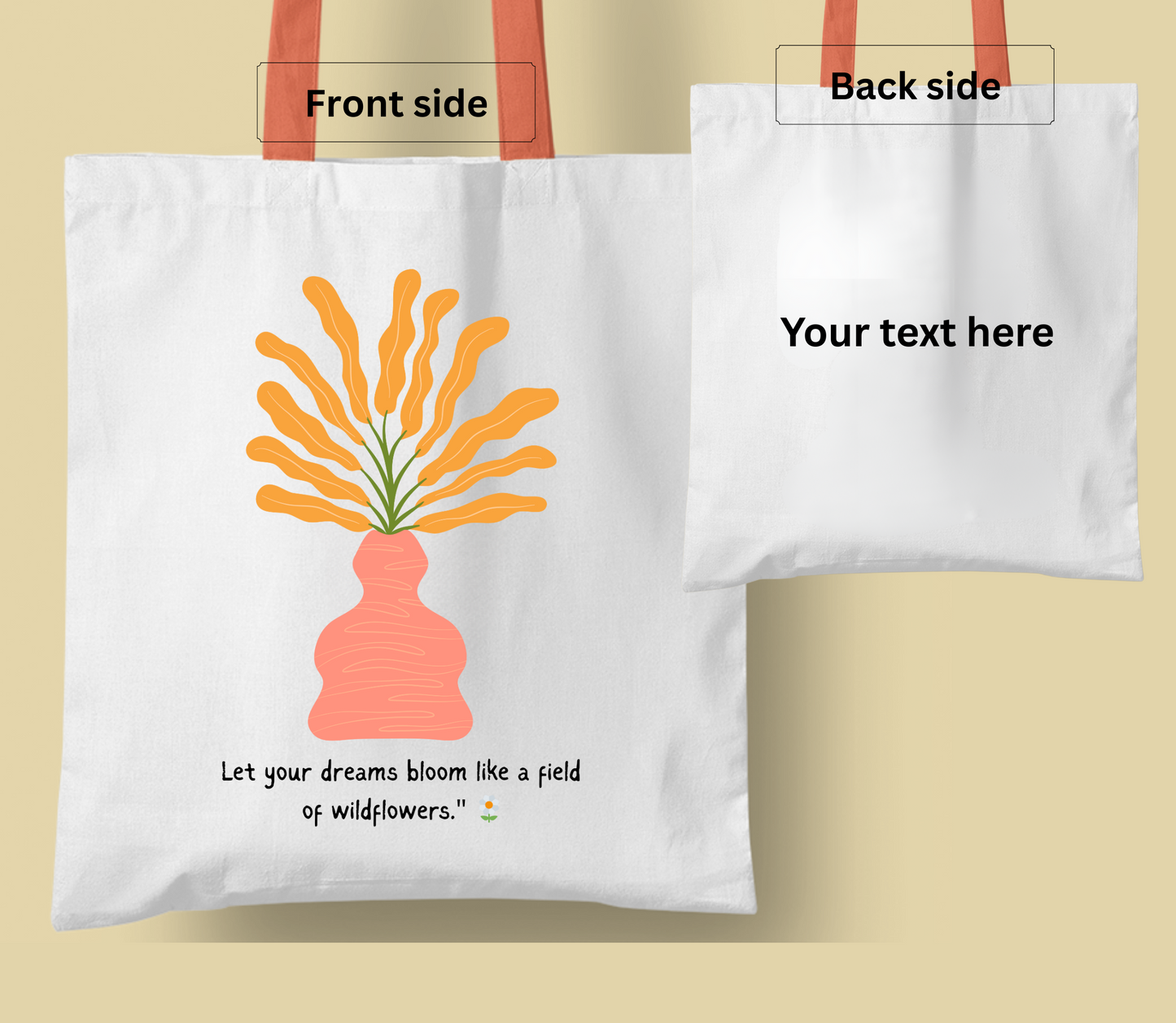 Personalised tote bag, casual tote your own tote, shopping bag, Gregory bag