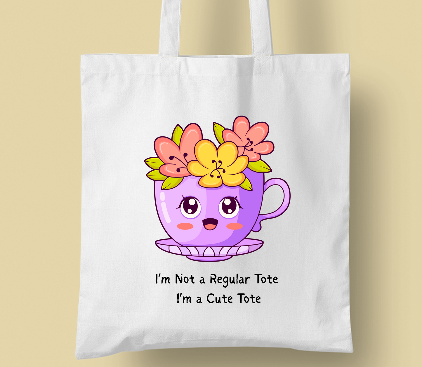 Personalised " I'm cute tote bag' collection, casual tote your own tote, shopping bag