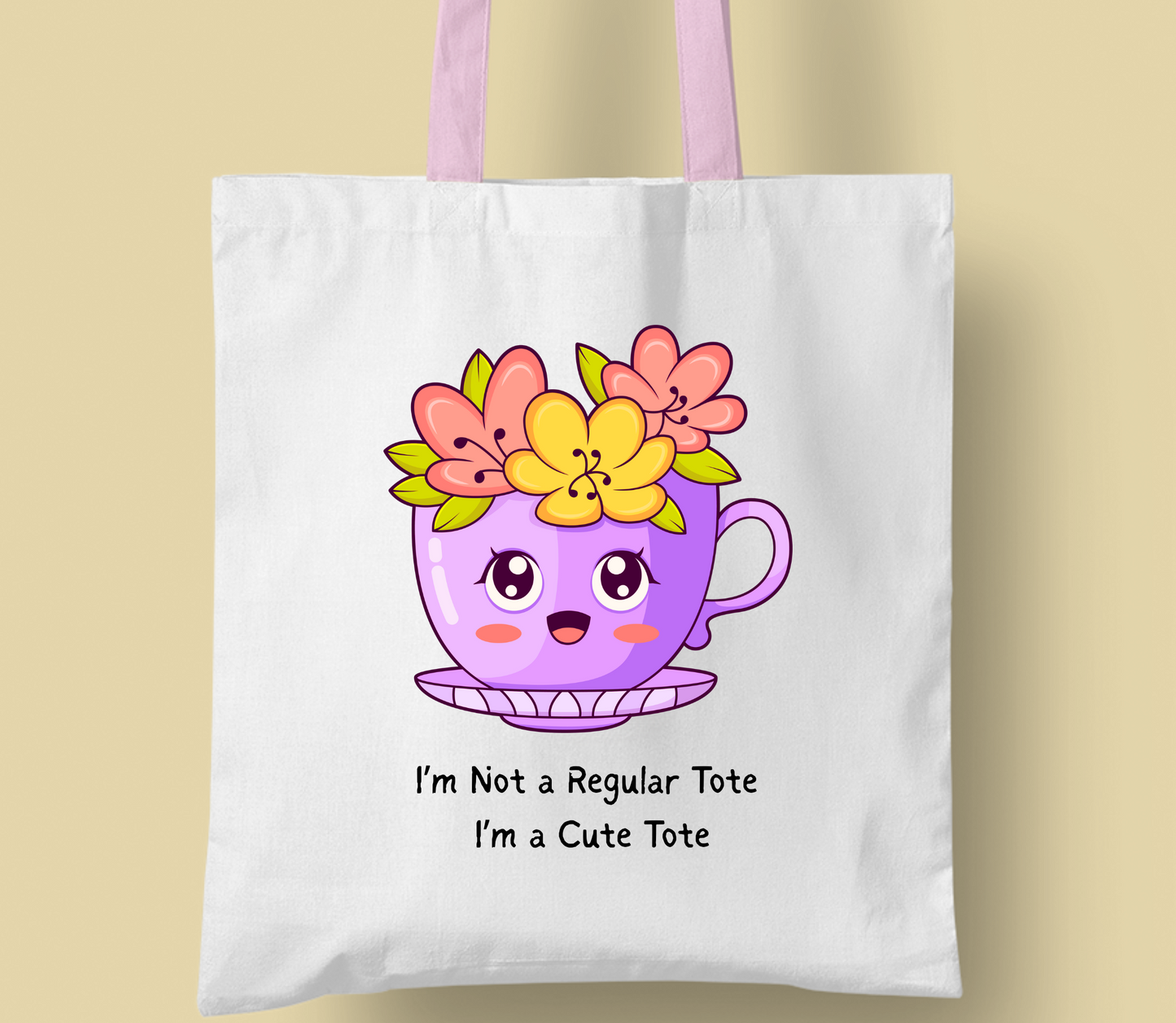 Personalised " I'm cute tote bag' collection, casual tote your own tote, shopping bag