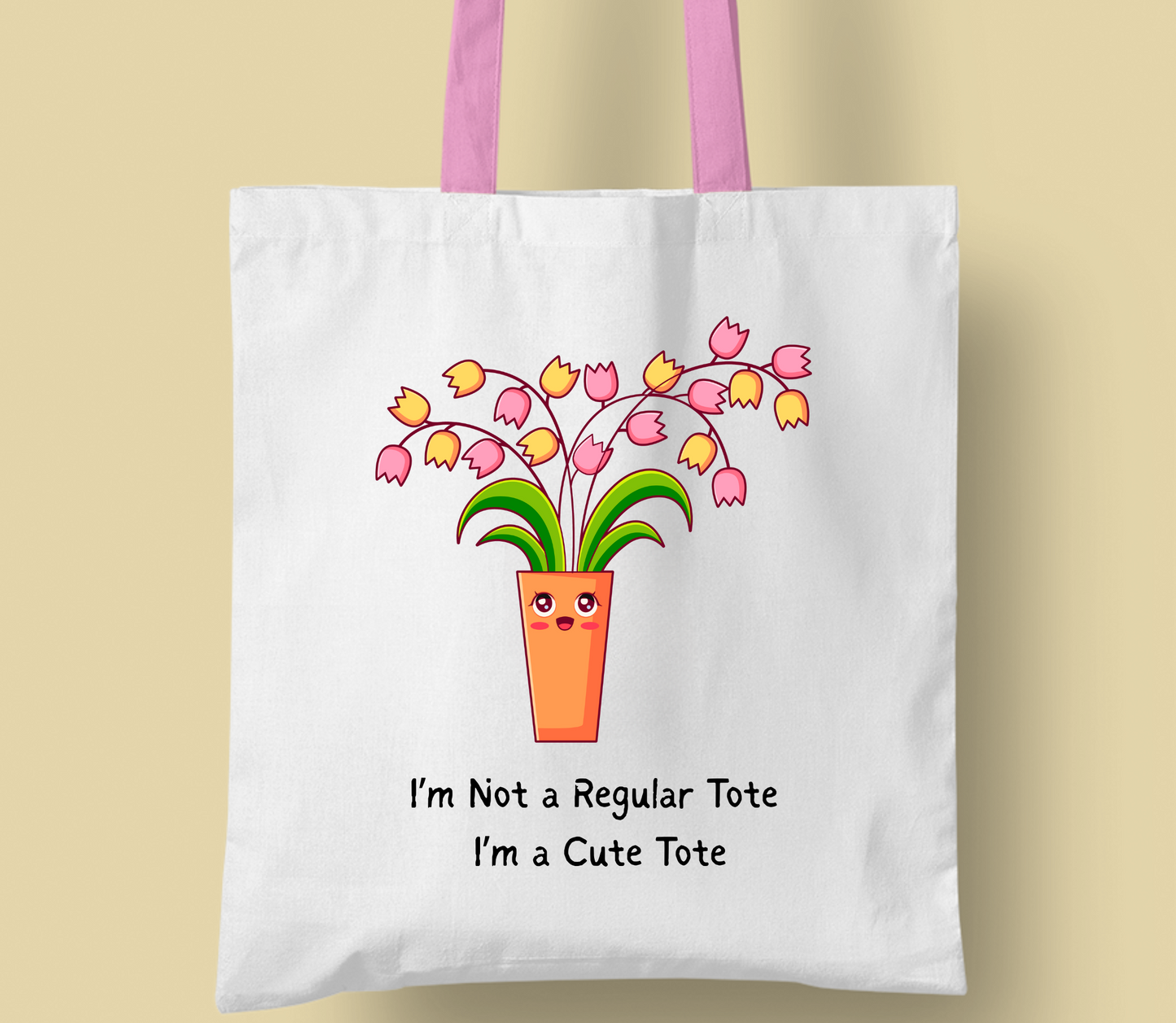 Personalised " I'm cute tote bag' collection, casual tote your own tote, shopping bag