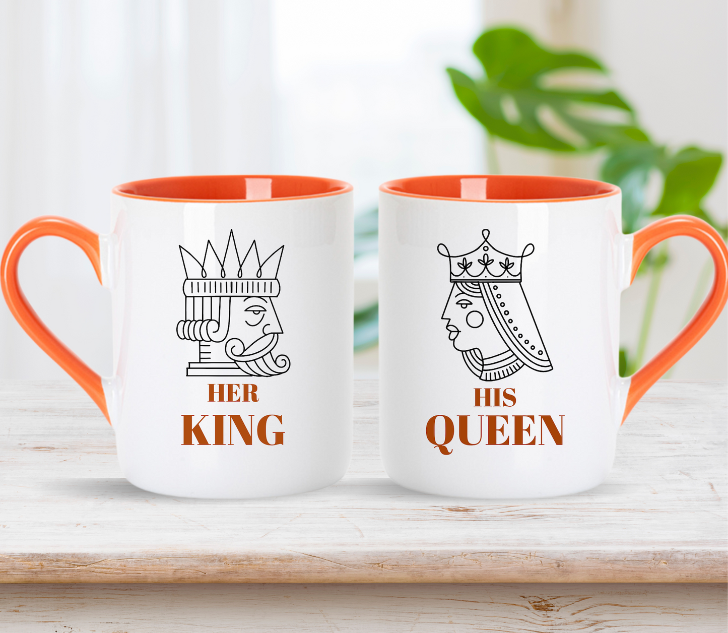Custom King and Queen Matching Mugs: Personalized Couple Gift