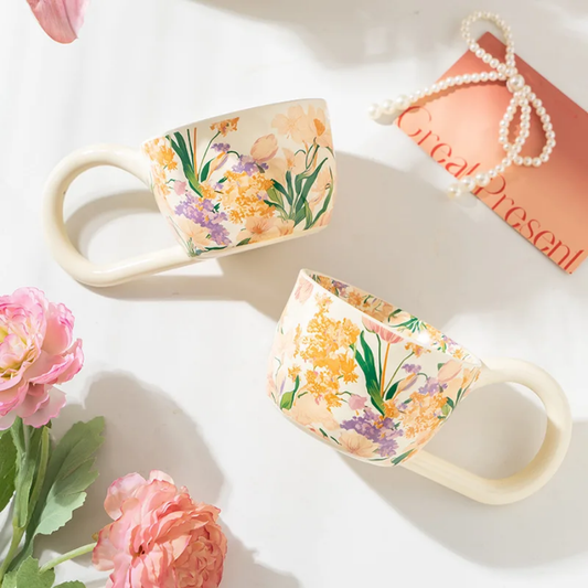 Beautiful design Hand-painted Floral coffee- tea mug