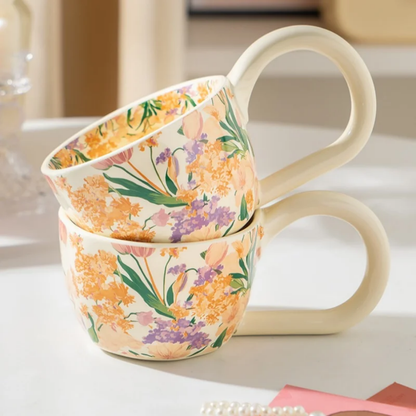 Beautiful design Hand-painted Floral coffee- tea mug