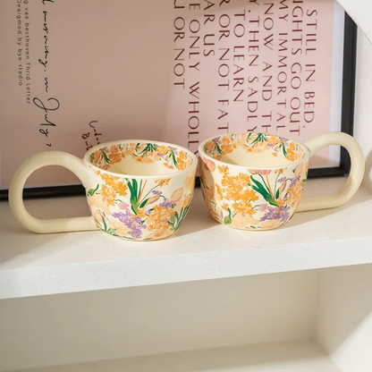 Beautiful design Hand-painted Floral coffee- tea mug