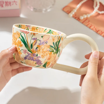 Beautiful design Hand-painted Floral coffee- tea mug