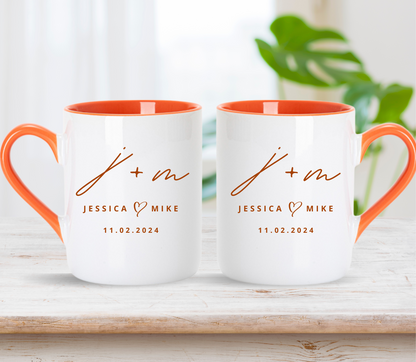 Custom Anniversary Wedding initial Mug