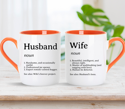 Custom Definition Husband and Wife Dictionary mug