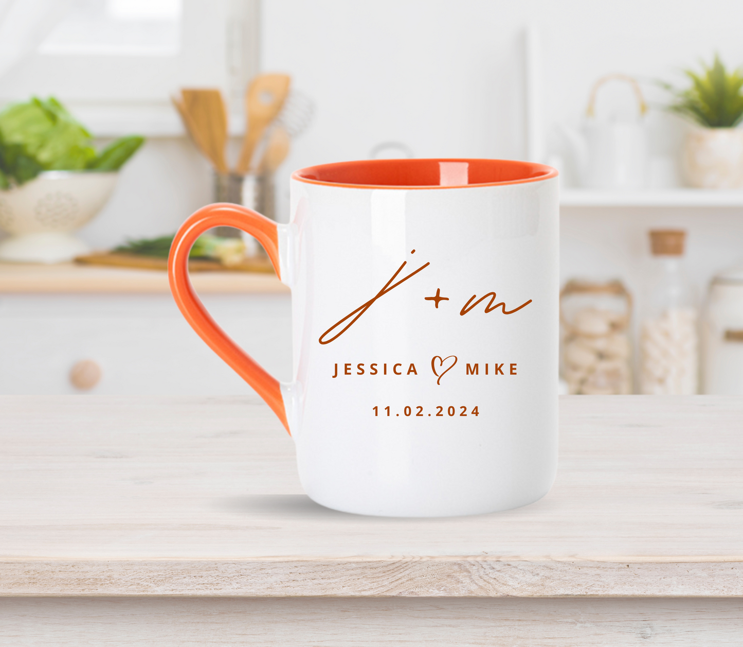 Custom Anniversary Wedding initial Mug