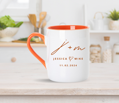 Custom Anniversary Wedding initial Mug