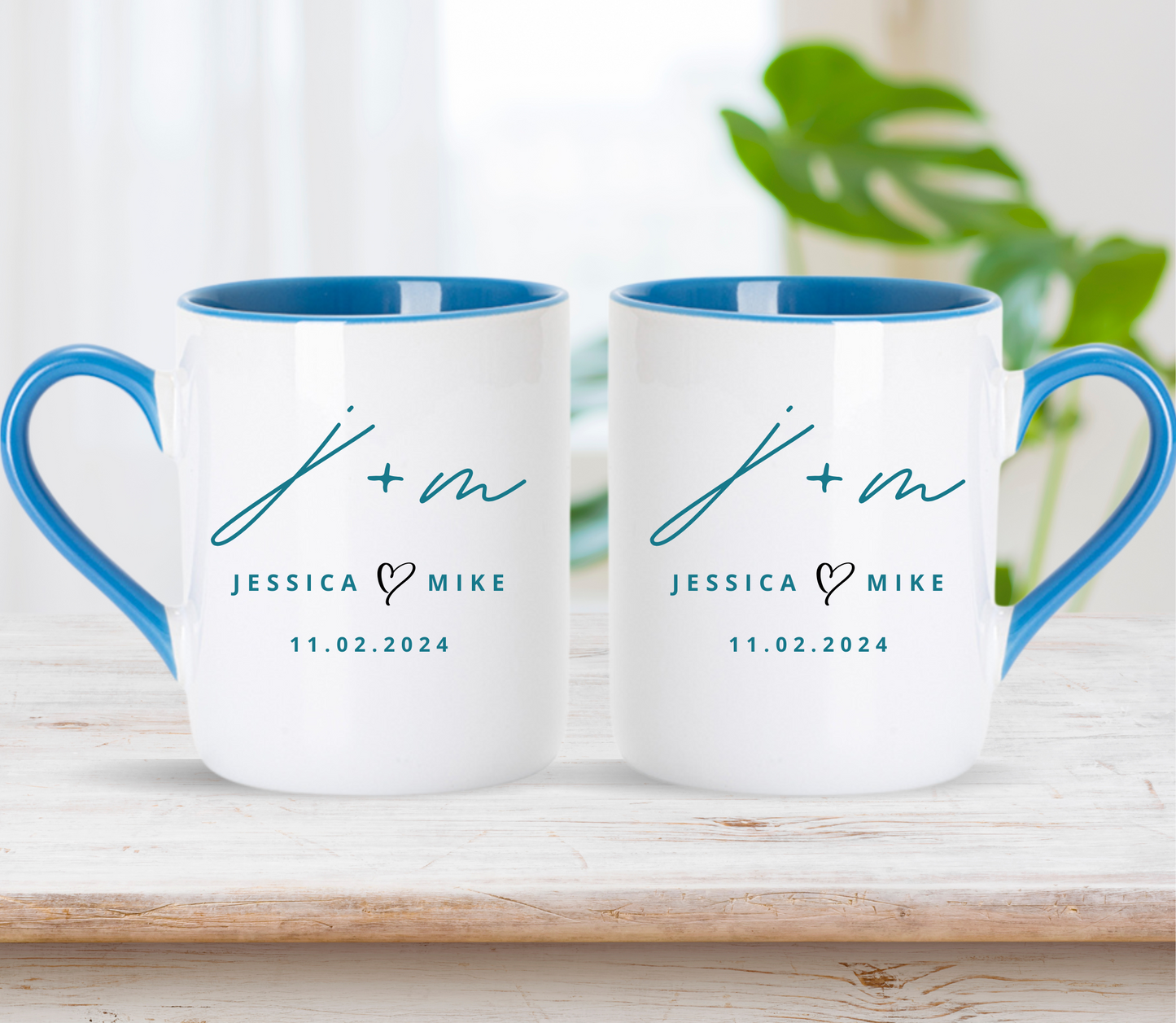 Custom Anniversary Wedding initial Mug