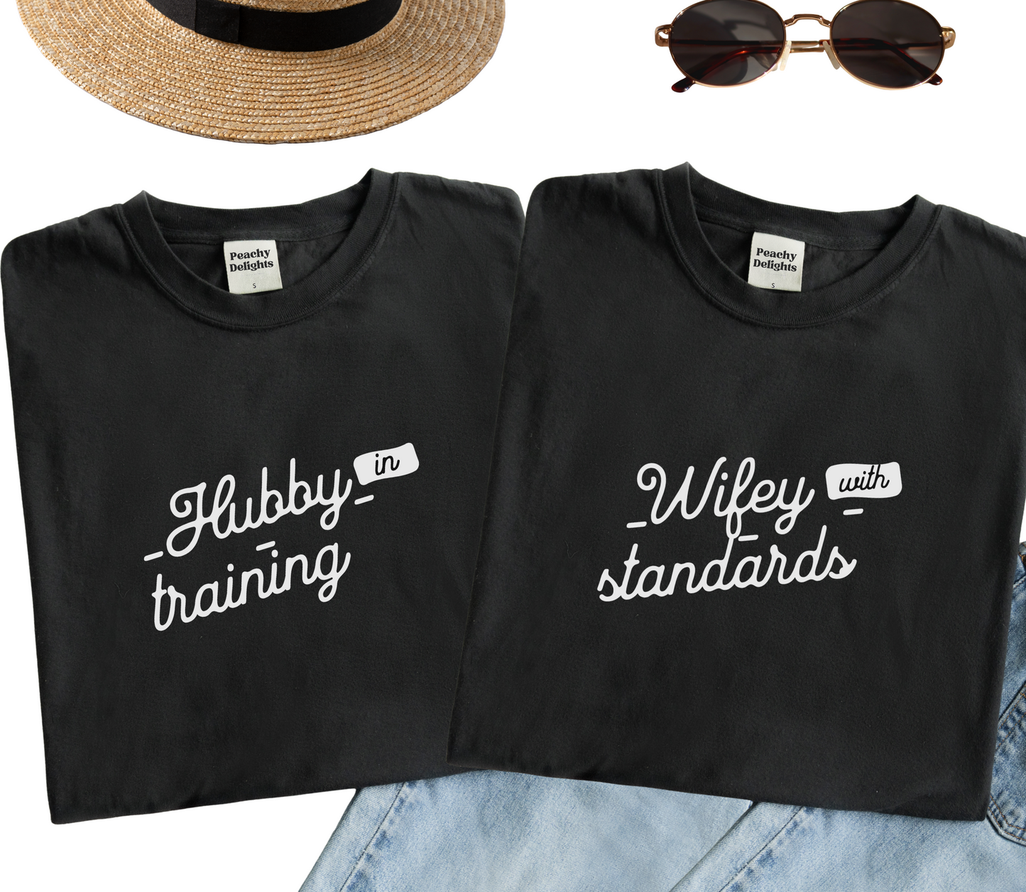 Personalised Hubby wifey Couple matching Tshirt