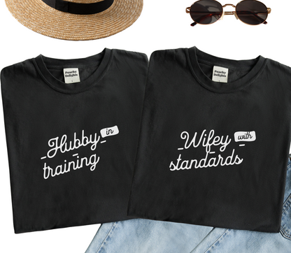 Personalised Hubby wifey Couple matching Tshirt