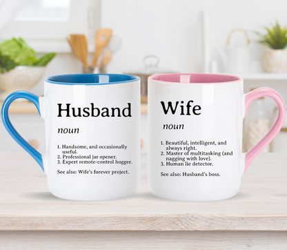 Custom Definition Husband and Wife Dictionary mug