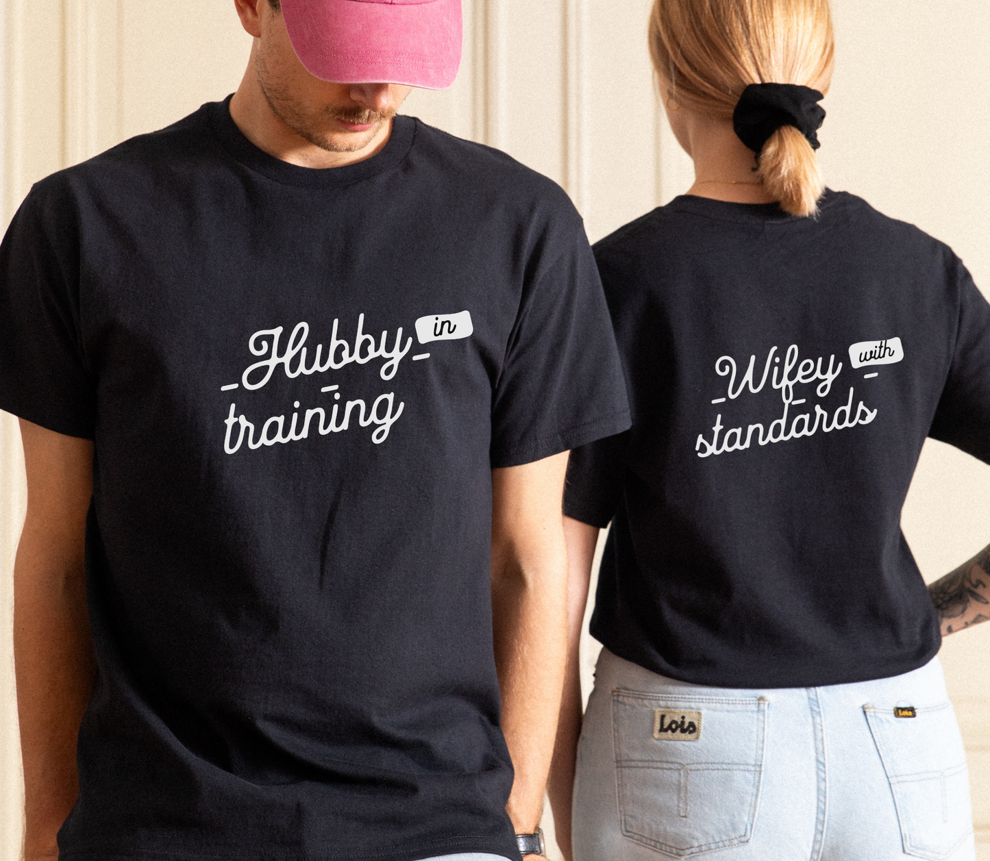 Personalised Hubby wifey Couple matching Tshirt
