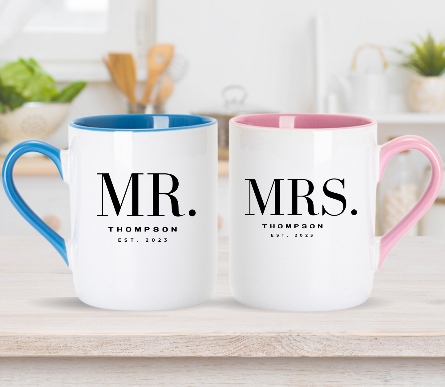 Custom Mr. and Mrs. Matching Mugs: Personalized Couple Gift, Anniversary gift, wedding gift