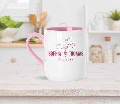 Personalised couple anniversary mug