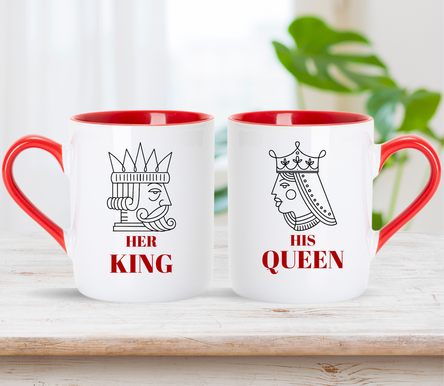Custom King and Queen Matching Mugs: Personalized Couple Gift