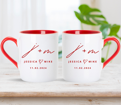 Custom Anniversary Wedding initial Mug