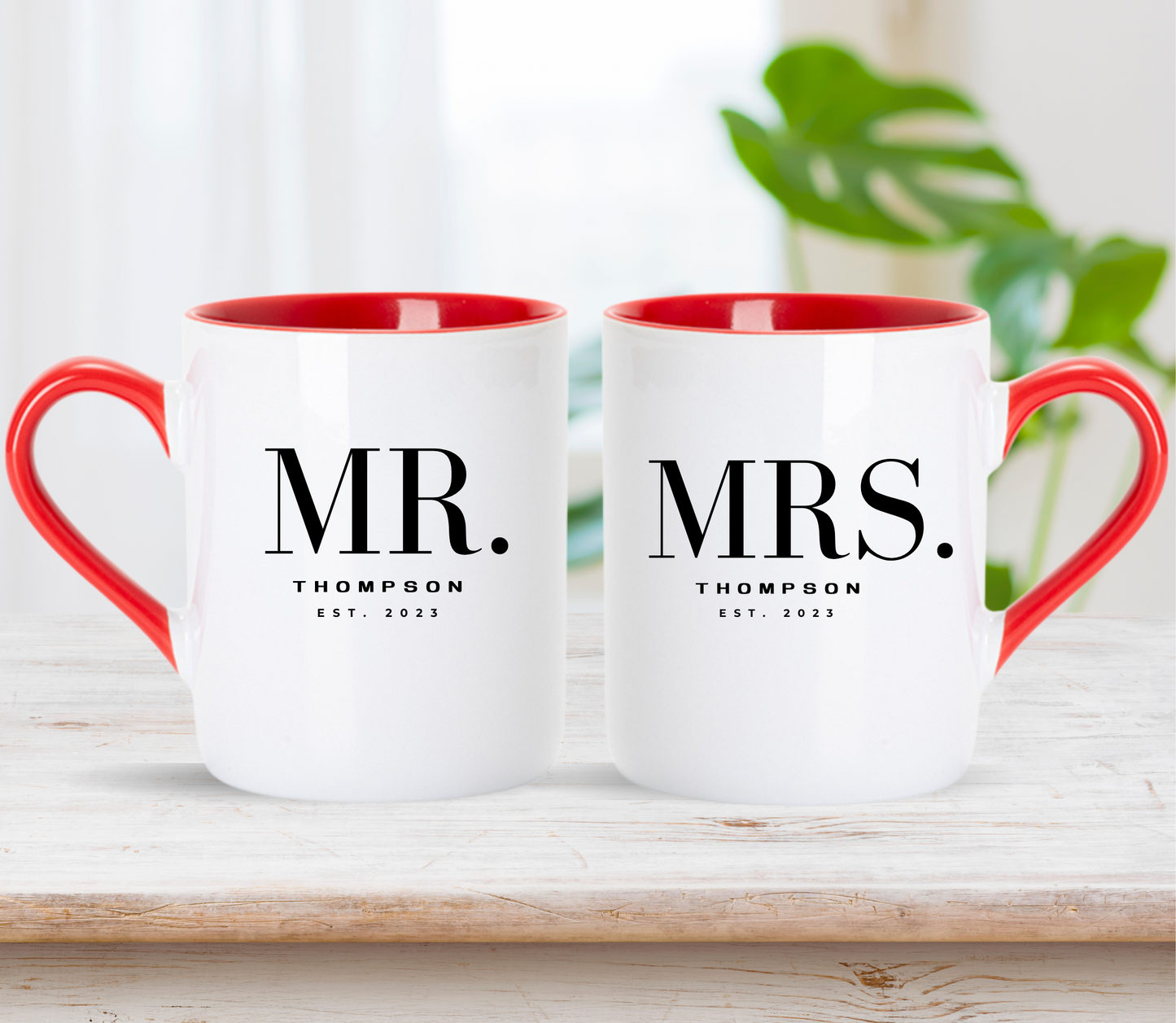 Custom Mr. and Mrs. Matching Mugs: Personalized Couple Gift, Anniversary gift, wedding gift