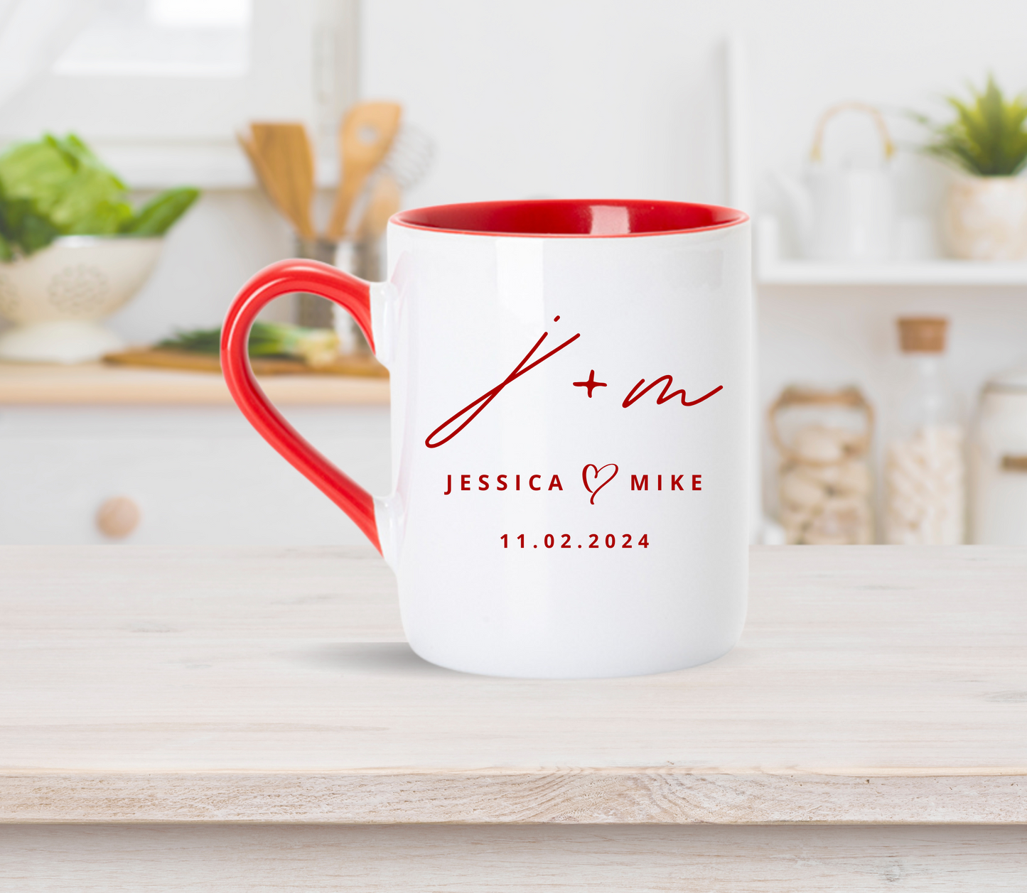 Custom Anniversary Wedding initial Mug