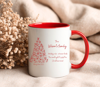 Personalised family Christmas mug