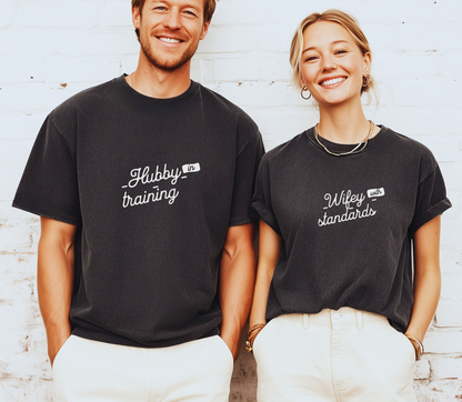 Personalised Hubby wifey Couple matching Tshirt