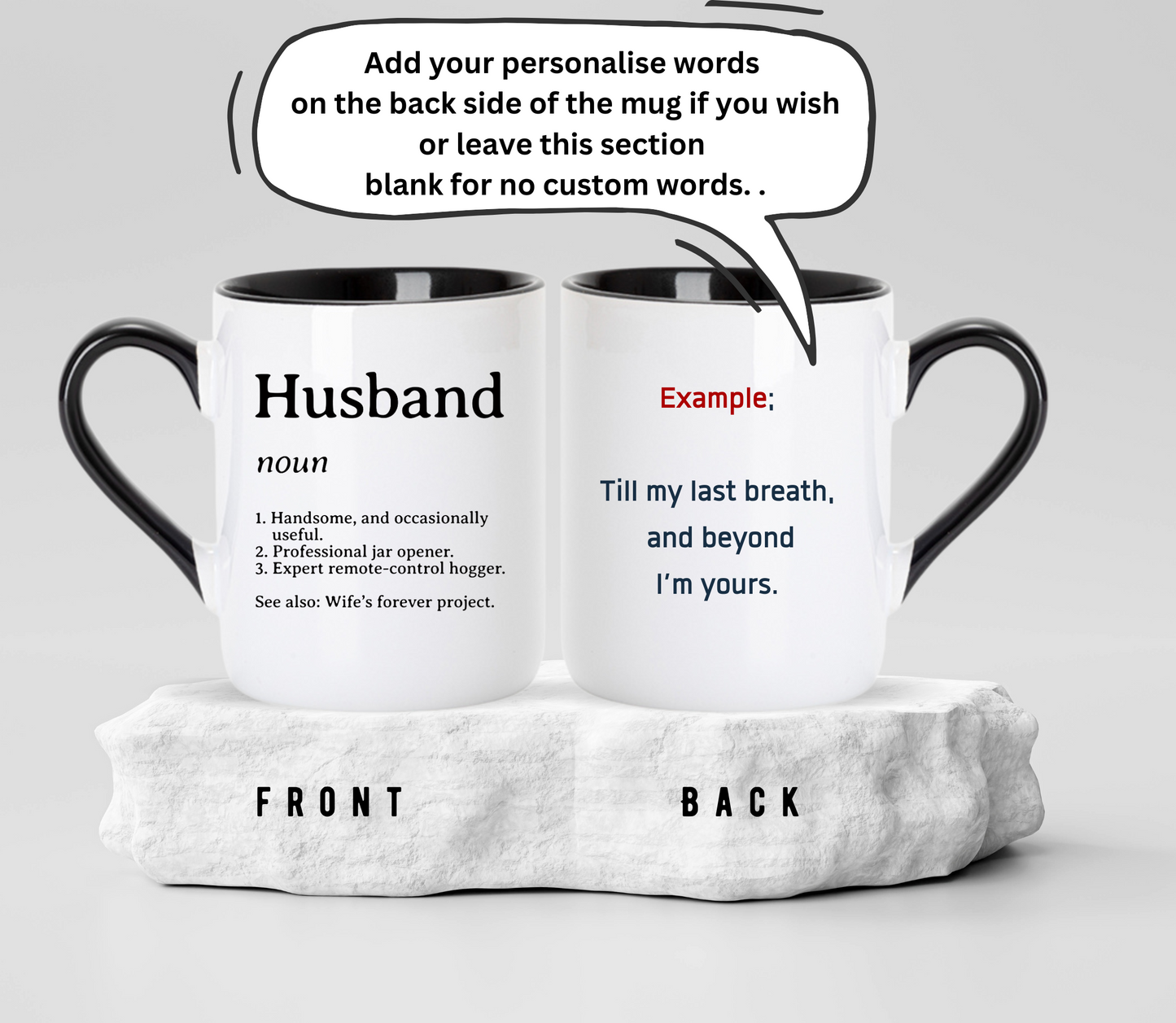 Custom Definition Husband and Wife Dictionary mug
