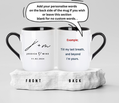 Custom Anniversary Wedding initial Mug