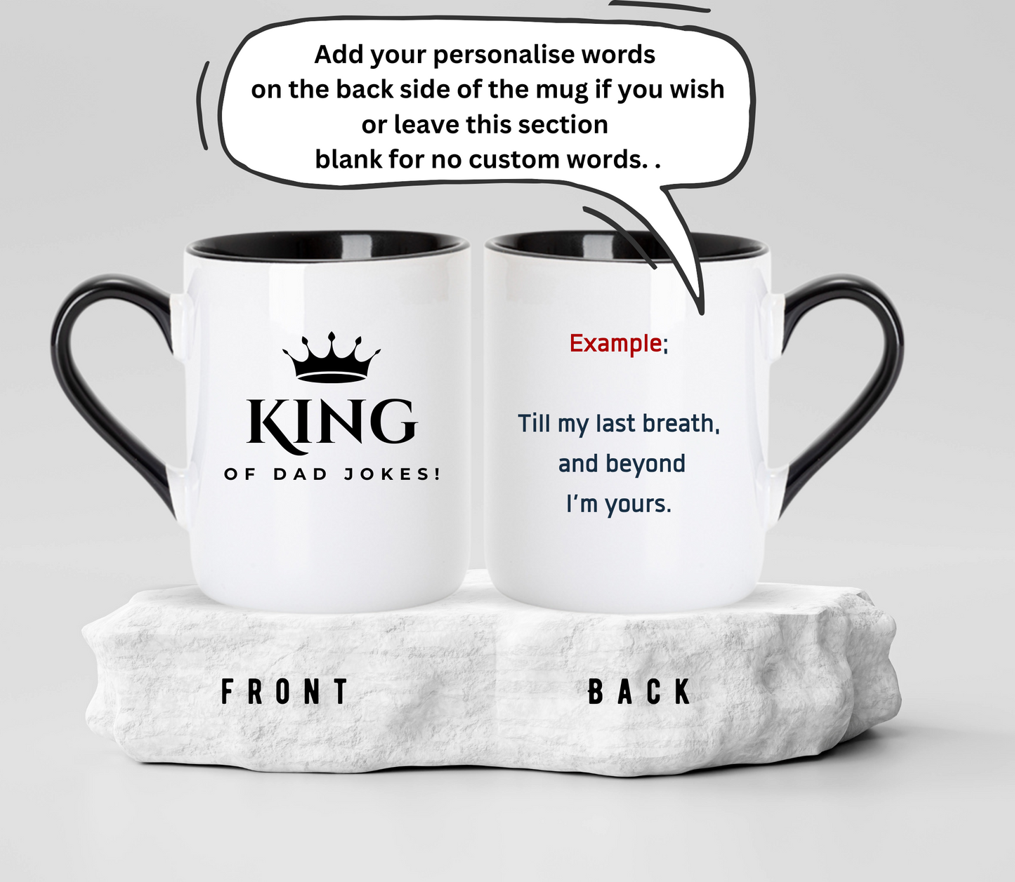 Custom King of dad jokes and Queen of eye rolls Matching couple Mugs: Personalized Couple Gift , wedding gift, anniversary gift