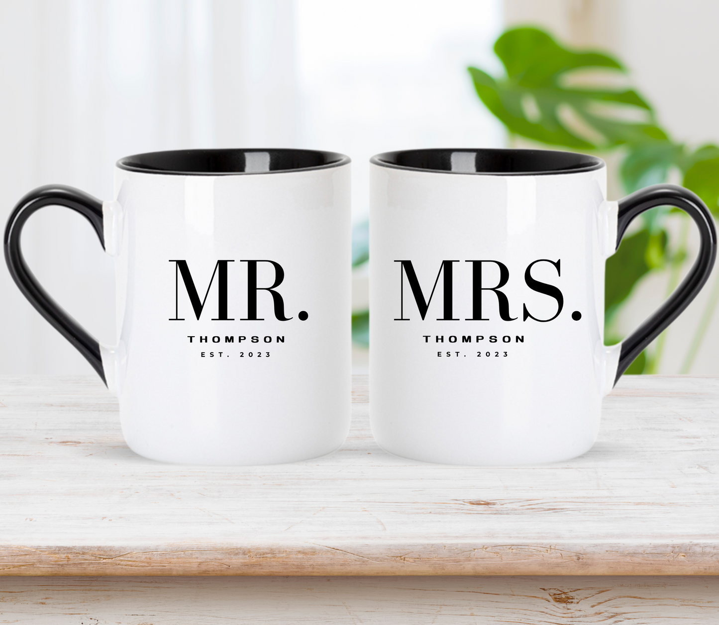 Custom Mr. and Mrs. Matching Mugs: Personalized Couple Gift, Anniversary gift, wedding gift
