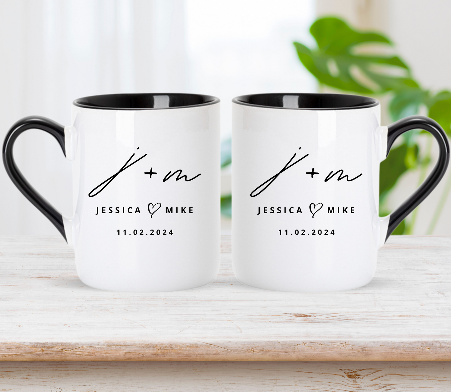 Custom Anniversary Wedding initial Mug