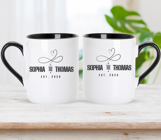 Personalised couple anniversary mug
