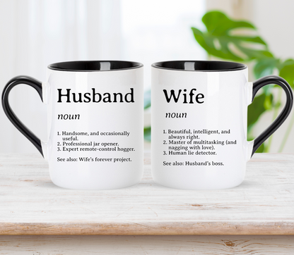 Custom Definition Husband and Wife Dictionary mug