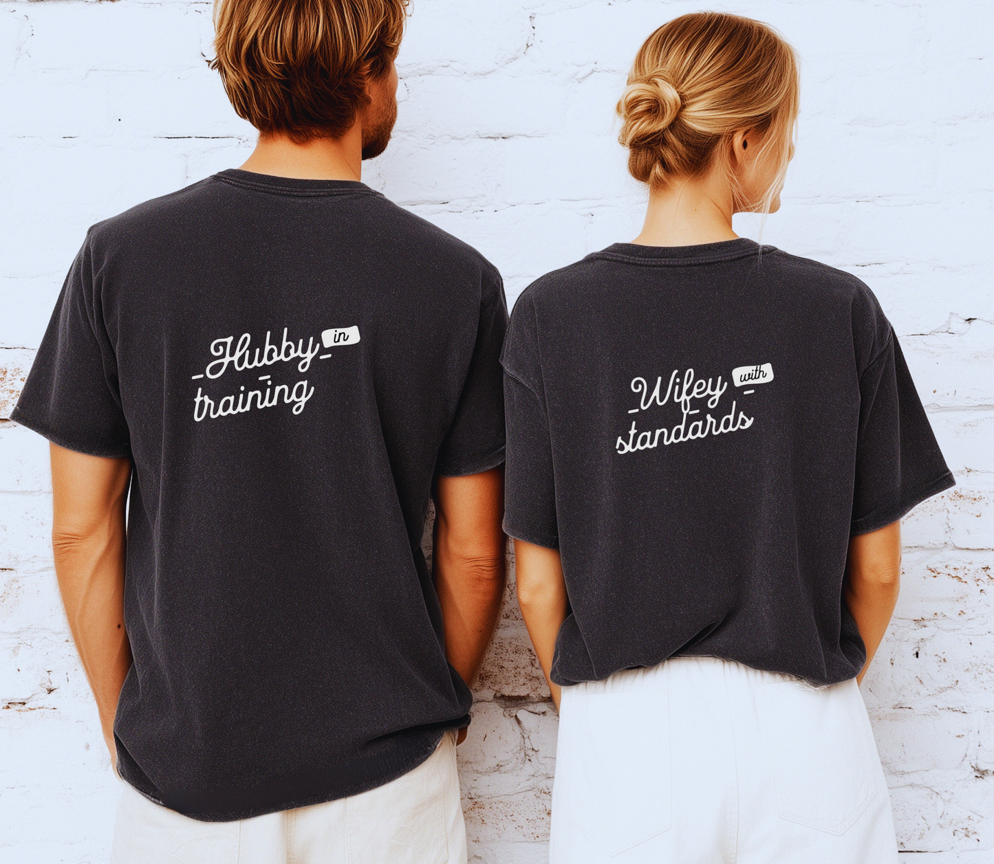 Personalised Hubby wifey Couple matching Tshirt
