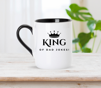 Custom King of dad jokes and Queen of eye rolls Matching couple Mugs: Personalized Couple Gift , wedding gift, anniversary gift