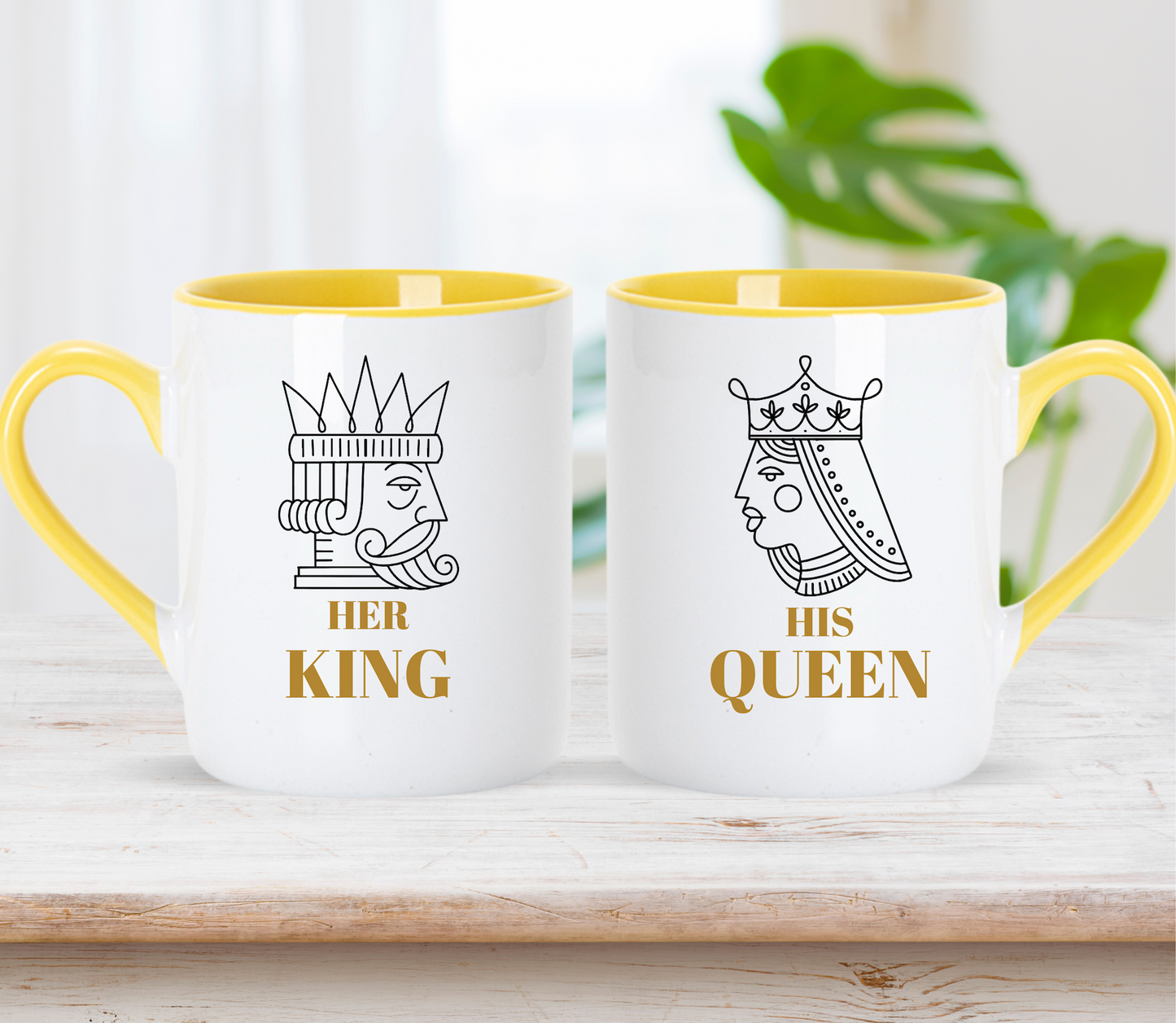Custom King and Queen Matching Mugs: Personalized Couple Gift