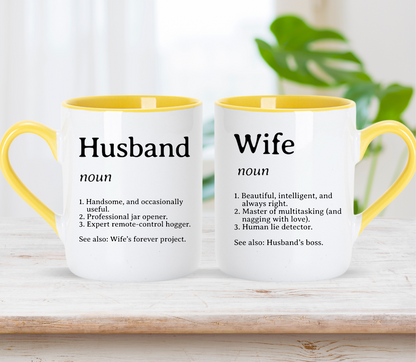 Custom Definition Husband and Wife Dictionary mug