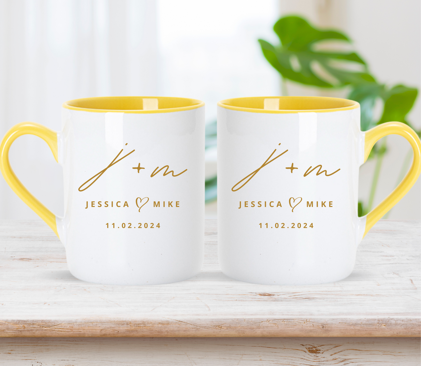 Custom Anniversary Wedding initial Mug