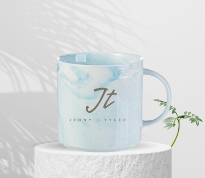 Personalised Initial couple Anniversary marble mug