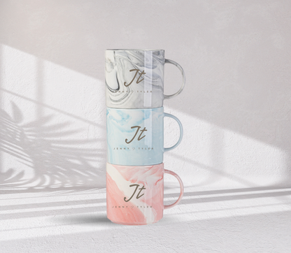 Personalised Initial couple Anniversary marble mug