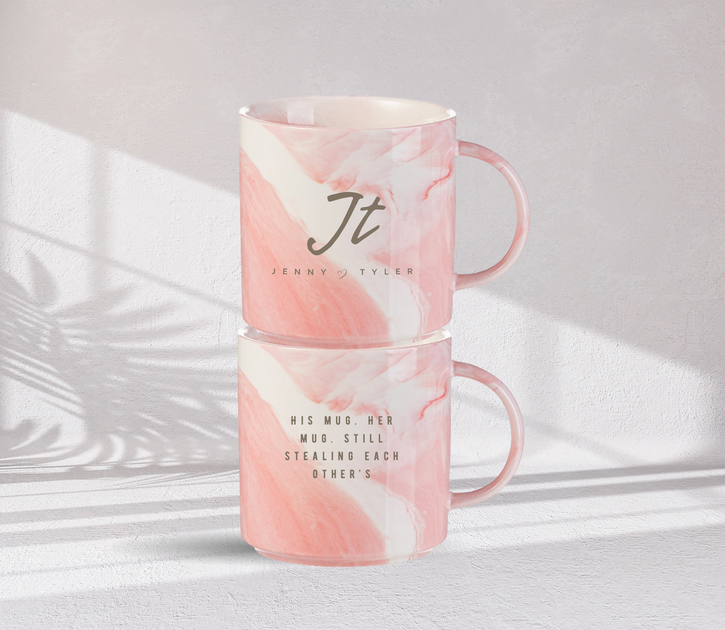 Personalised Initial couple Anniversary marble mug