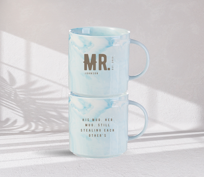 Personalised Mr. and Mrs. Marble Mug