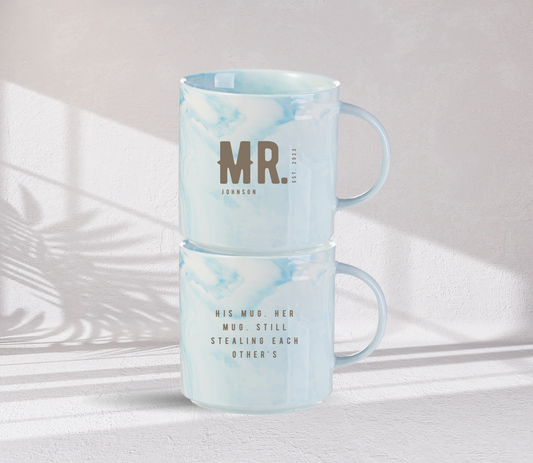 Personalised Mr. and Mrs. Marble Mug
