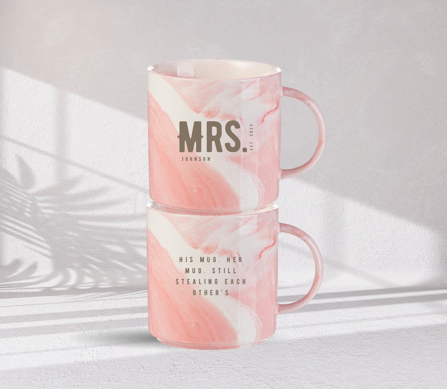 Personalised Mr. and Mrs. Marble Mug
