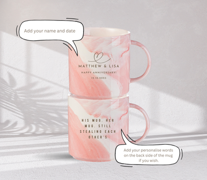 Personalised couple Anniversary Mug
