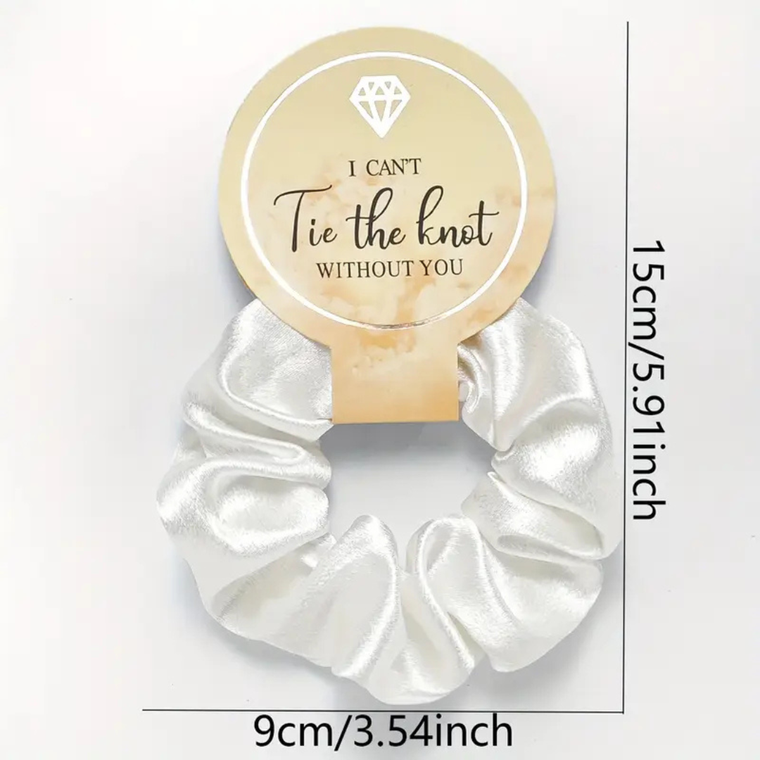 7pcs Wedding Party Bridesmaid Proposal ,Matching Bride and Bridesmaid Satin Hair Ring