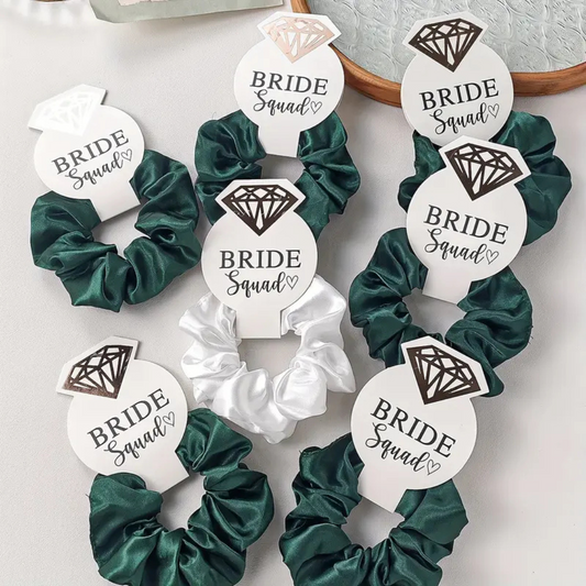 7pcs Wedding Season Soft Elastic Hair Ring, wedding Party Gift Bridesmaid Gift Bride Wedding Party