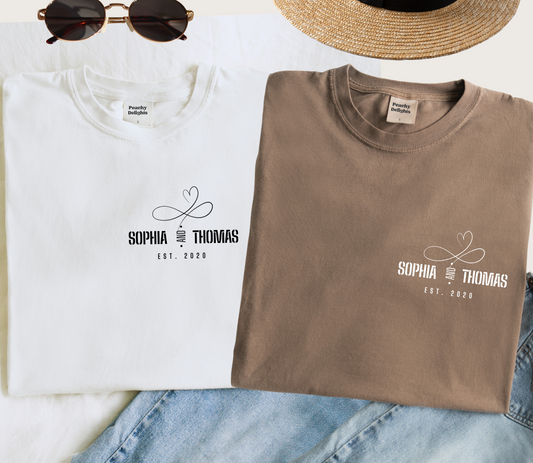 Personalised Couple Anniversary Matching Tshirt