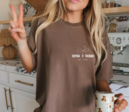 Personalised Couple Anniversary Matching Tshirt